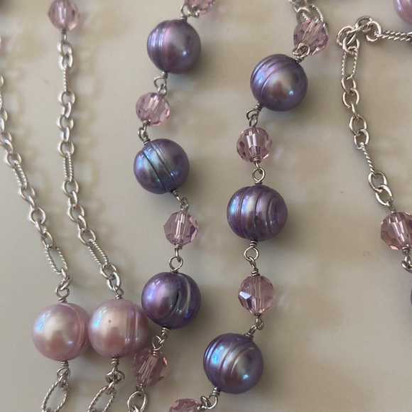 Honora Cultured Pearl and Swarovski crystal necklace - Picture 2 of 5